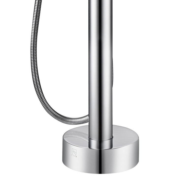 Chrome Freestanding Tub Filler with Diverter and Handshower