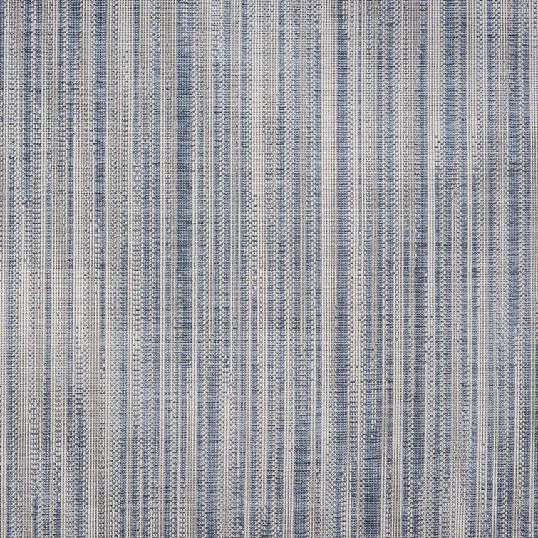 Abstract Blue and Beige Indoor/Outdoor Synthetic Area Rug, 5'2"x7'2"
