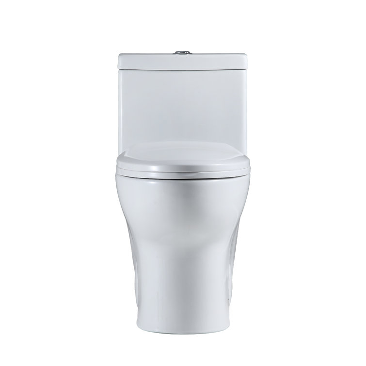 White High Efficiency Dual Flush Elongated One-Piece Toilet