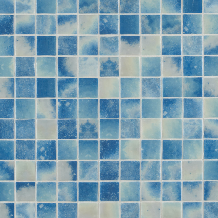 Whirlpool Blue Glass Mosaic Tile for Walls and Floors