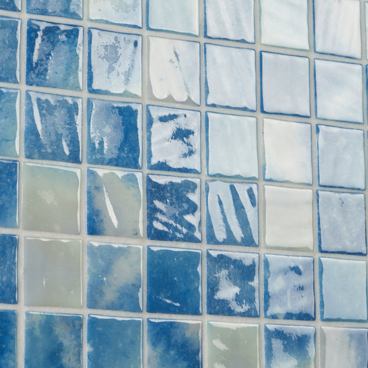 Whirlpool Blue Glass Mosaic Tile for Walls and Floors