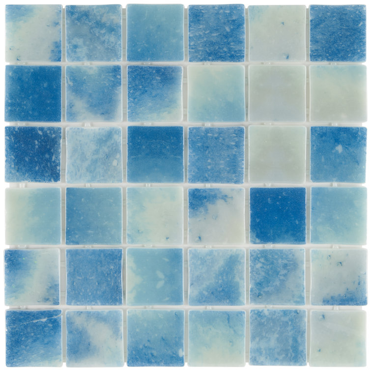 Whirlpool Blue Glass Mosaic Tile for Walls and Floors
