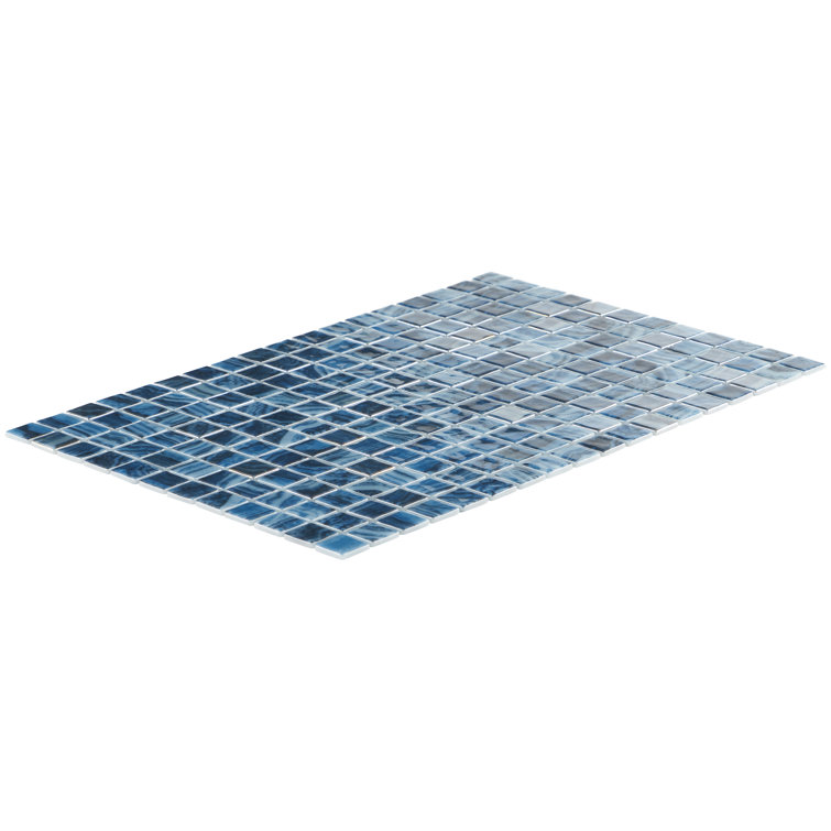Whirlpool Blue Iridescent Glass Mosaic Tile