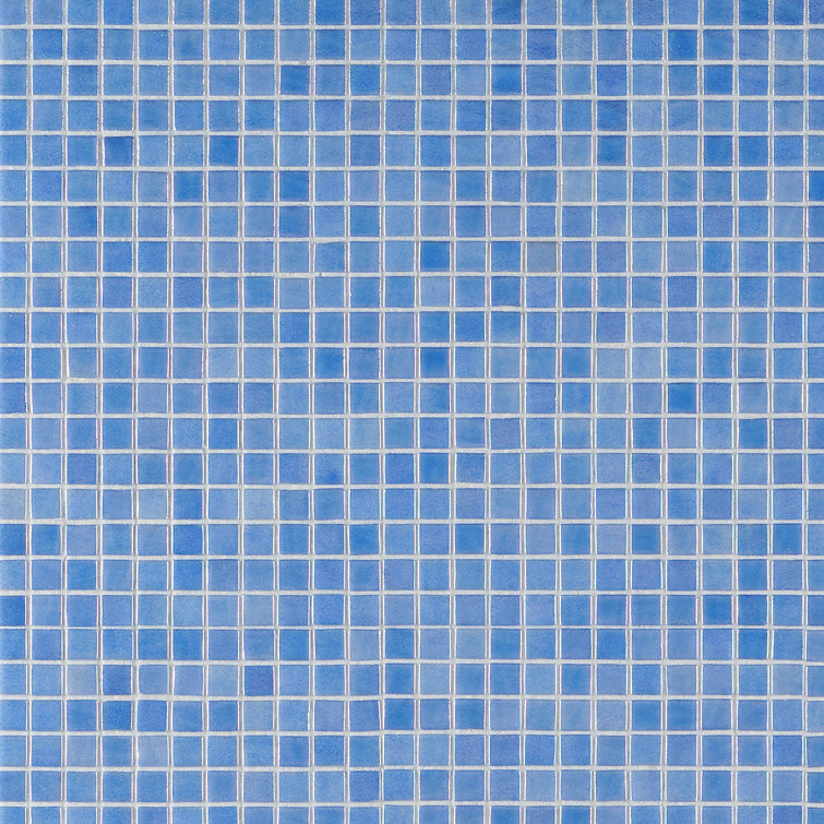 Whirlpool Blue Polished Glass Mosaic Tile 12" x 18"