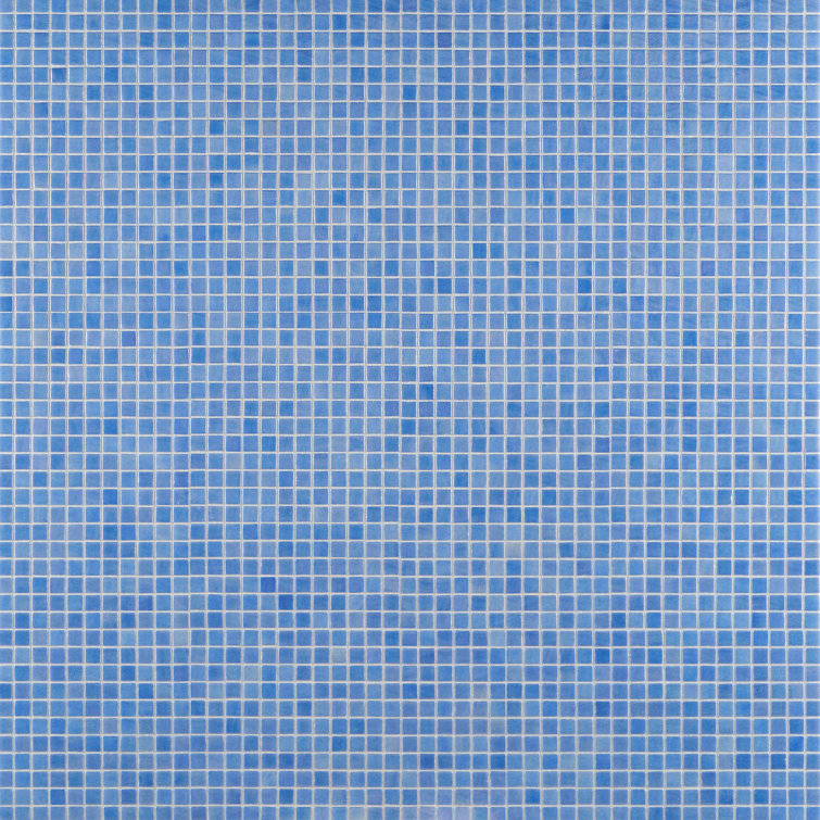Whirlpool Blue Polished Glass Mosaic Tile 12" x 18"