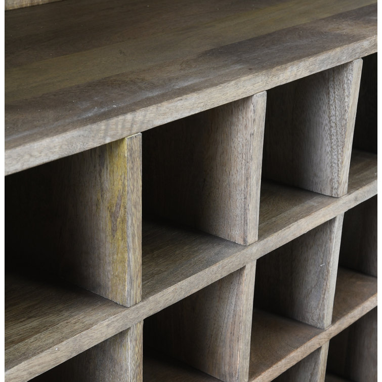 Vivienne Beige and Brown Mango Wood Bar Cabinet