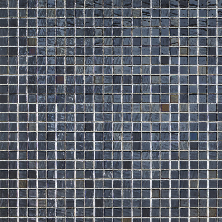Whirlpool Blue Iridescent Glass Mosaic Tile 12" x 18"