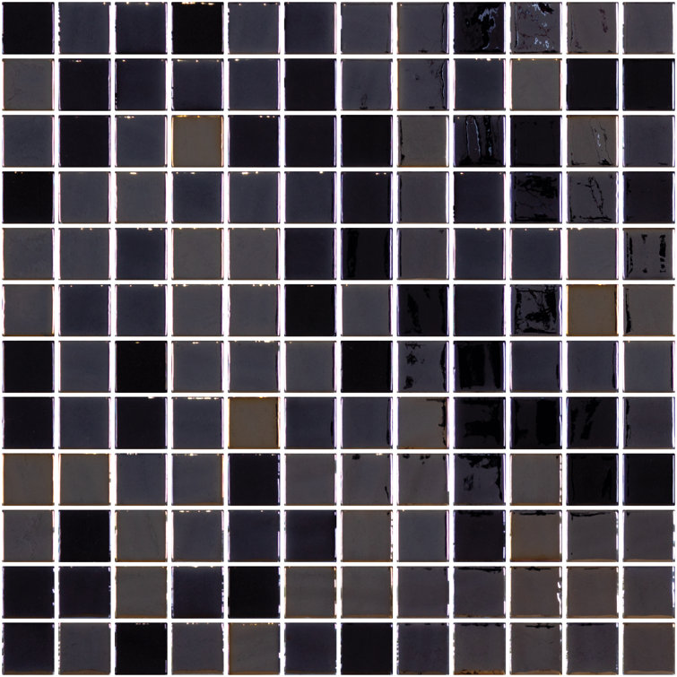 Whirlpool Blue Iridescent Glass Mosaic Tile 12" x 18"