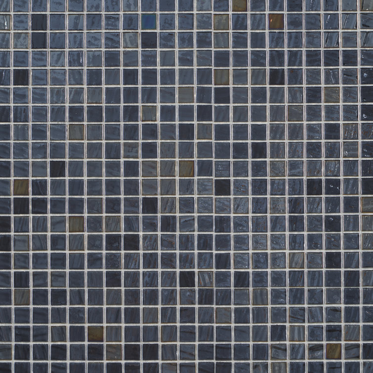 Whirlpool Blue Iridescent Glass Mosaic Tile 12" x 18"
