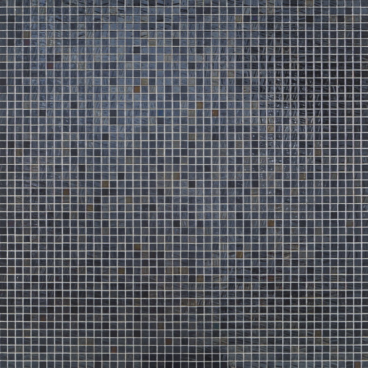 Whirlpool Blue Iridescent Glass Mosaic Tile 12" x 18"