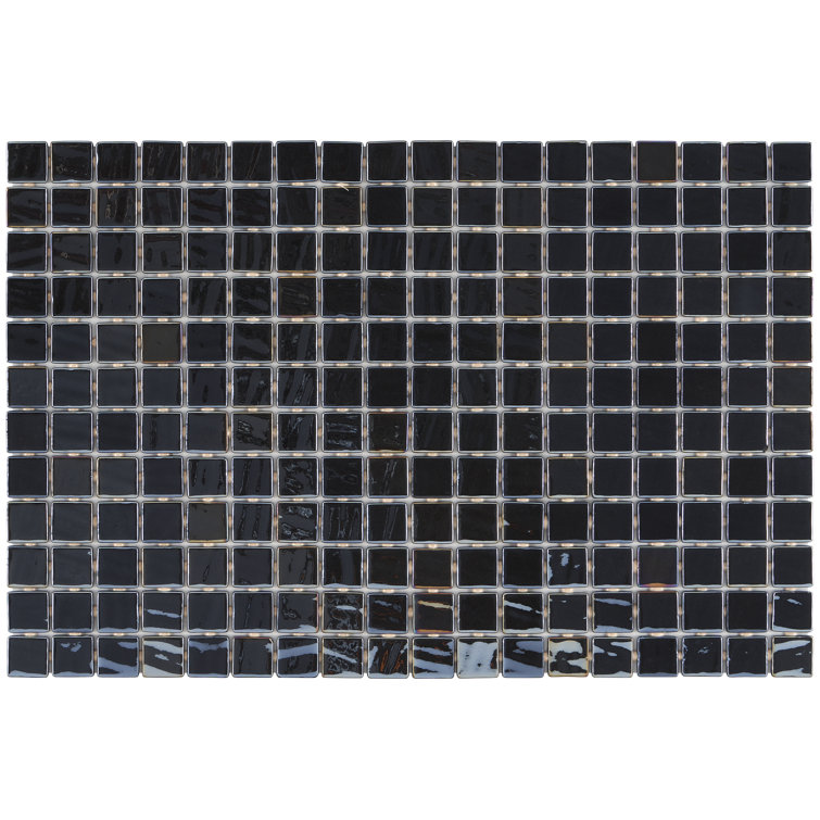 Whirlpool Blue Iridescent Glass Mosaic Tile 12" x 18"