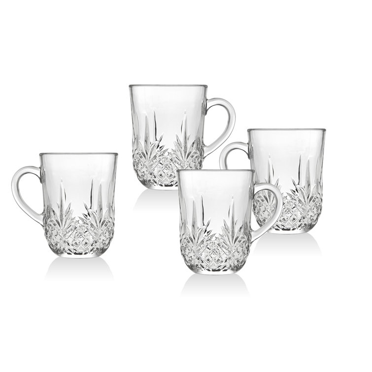 Dublin Crystal 12oz Round Coffee Mugs Set of 4