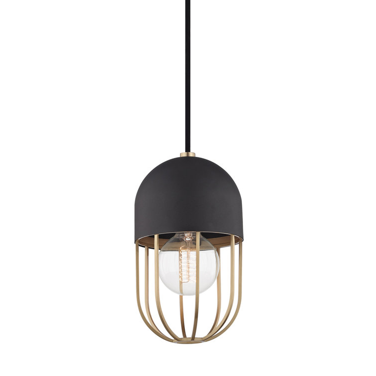 Haley Aged Brass and Black 1-Light Geometric Pendant