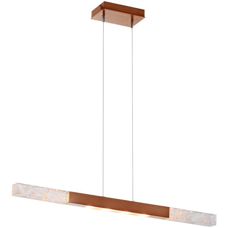 Axis Moda 62'' Flat Bronze LED Island Light with Artisan Cast Glass