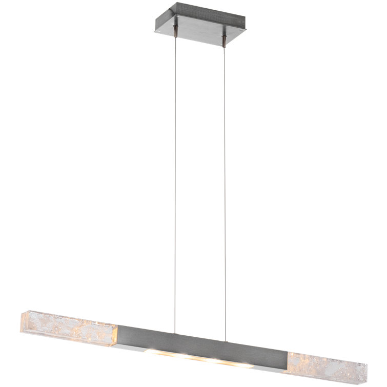 Axis Moda 62'' Flat Bronze LED Island Light with Artisan Cast Glass
