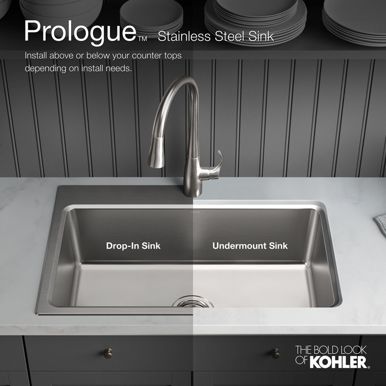 Prologue 36" Stainless Steel Single Bowl Drop-in Kitchen Sink