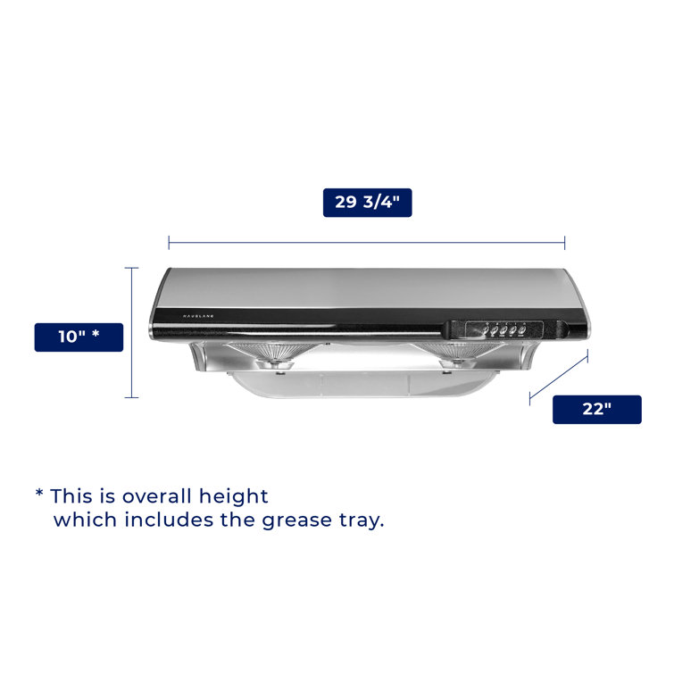 Hauslane 30" Stainless Steel Convertible Under Cabinet Range Hood