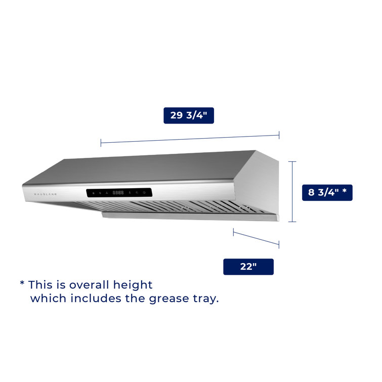 Hauslane 30" Stainless Steel Under Cabinet Range Hood with Baffle Filter