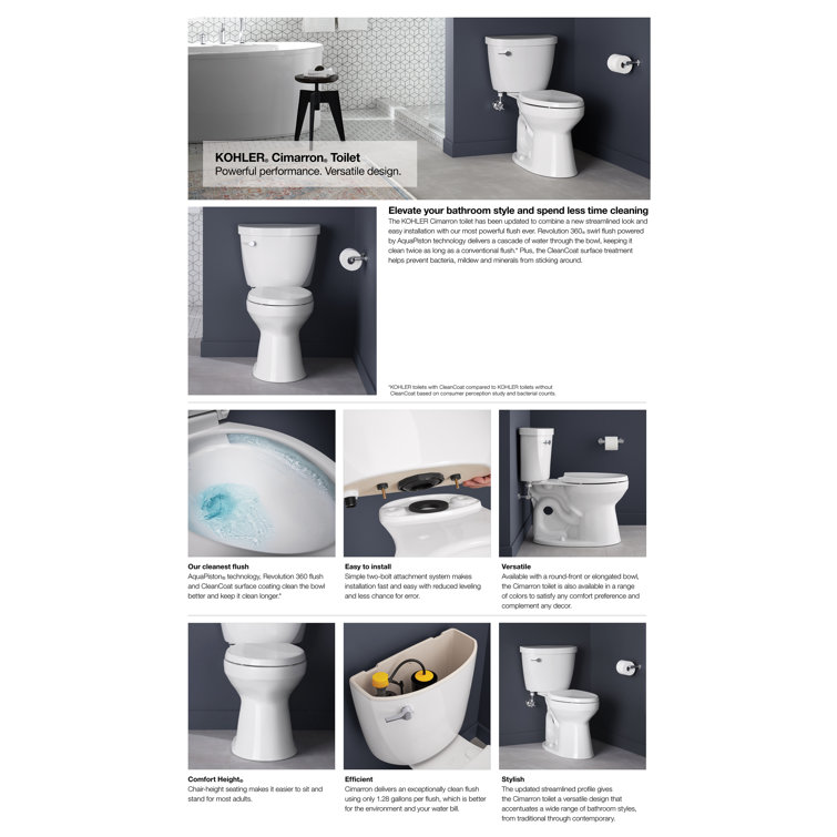 White Round Two-Piece High Efficiency Toilet