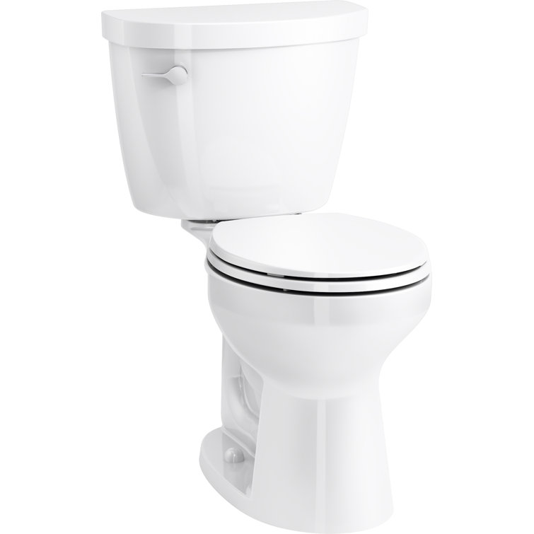 White Round Two-Piece High Efficiency Toilet