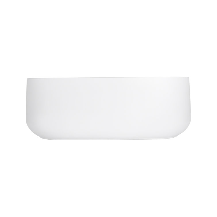 Ceric 65-Inch White Acrylic Freestanding Oval Soaking Tub