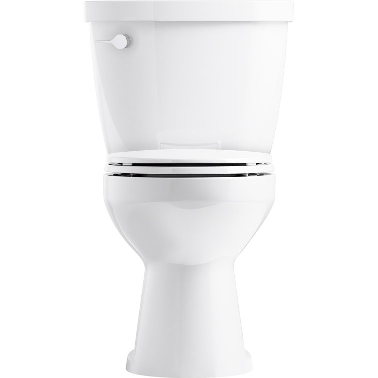 White Round Two-Piece High Efficiency Toilet