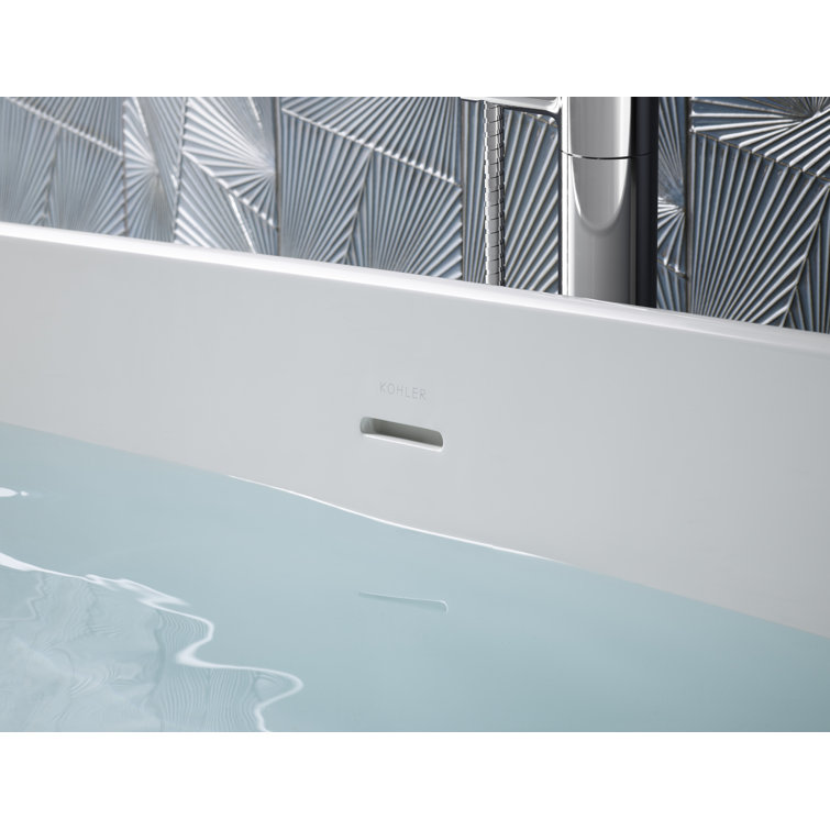 Ceric 65-Inch White Acrylic Freestanding Oval Soaking Tub