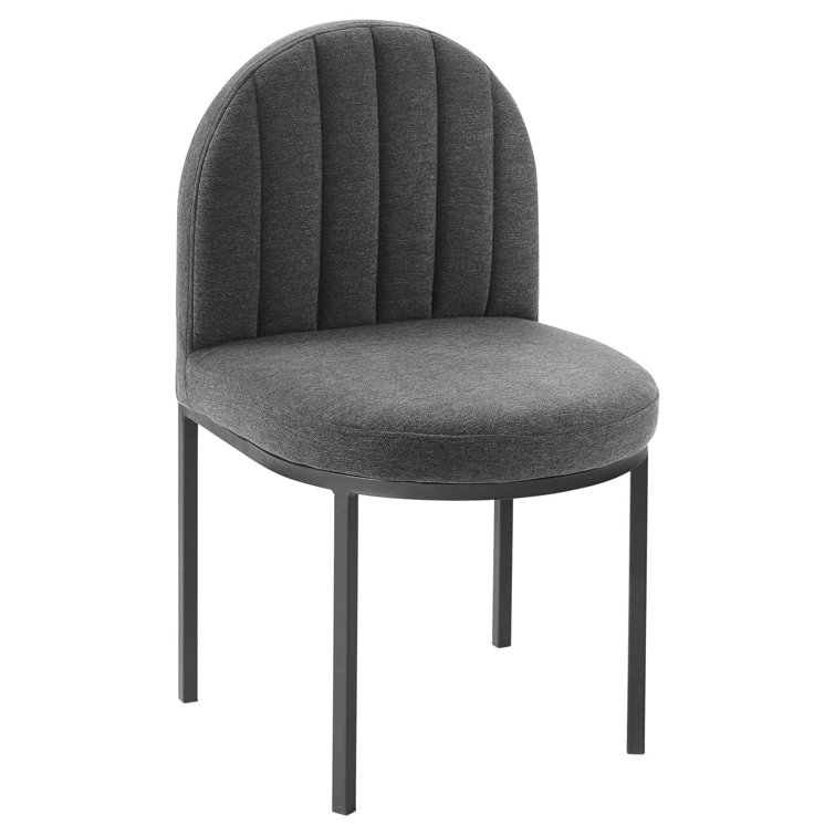 Gray Channel Tufted Upholstered Parsons Dining Chair