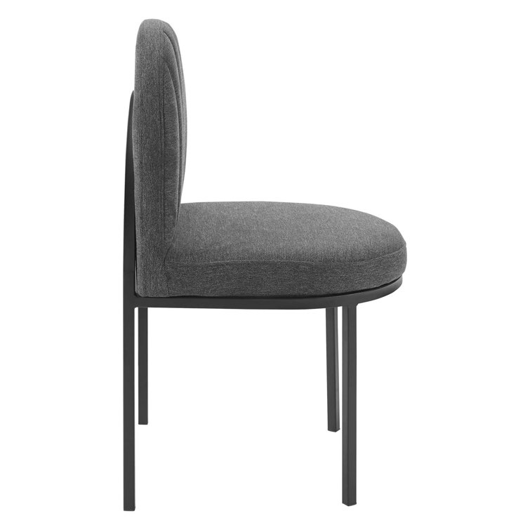 Gray Channel Tufted Upholstered Parsons Dining Chair