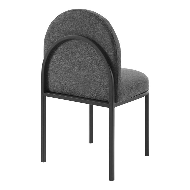 Gray Channel Tufted Upholstered Parsons Dining Chair