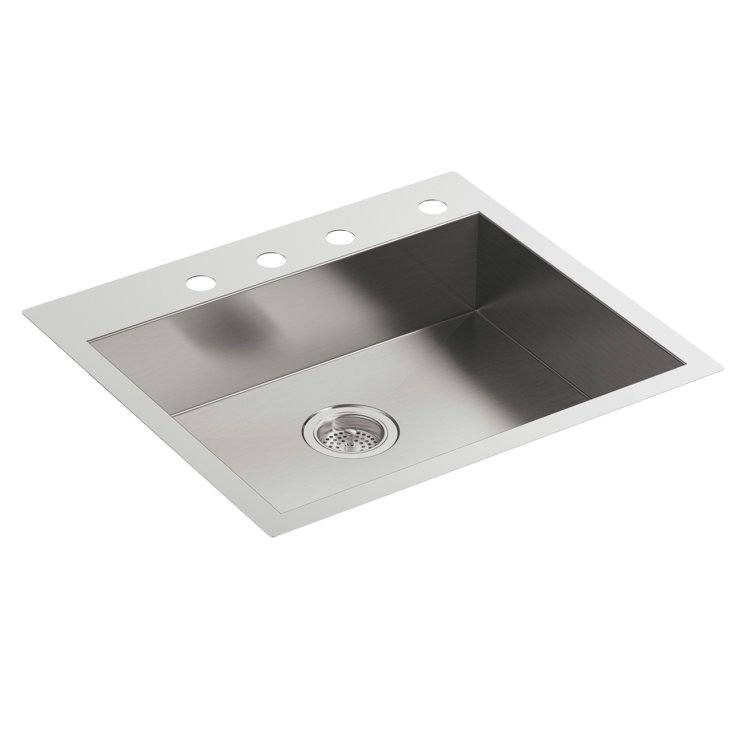 Vault 25" Stainless Steel Single Bowl Drop-In Kitchen Sink