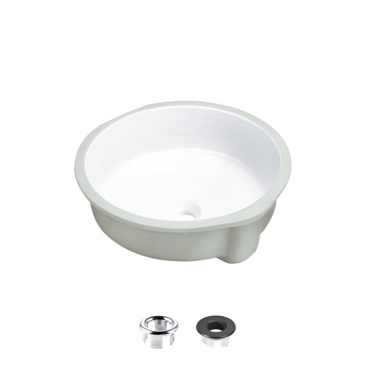 Natty 16" Round White Ceramic Undermount Bathroom Sink