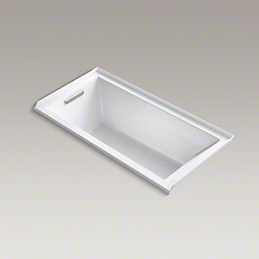 Underscore 60" x 30" White Acrylic Alcove Bathtub