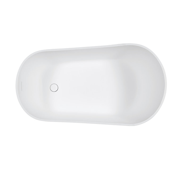 Arcticstone 52-Inch Matte White Solid Surface Freestanding Bathtub