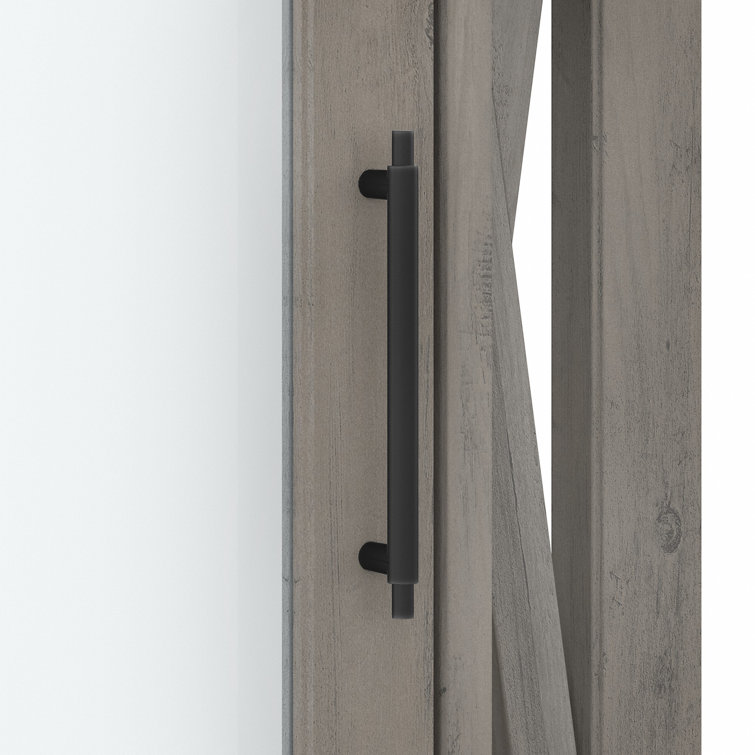 Driftwood Gray Laminated Wood Bathroom Medicine Cabinet with Mirror