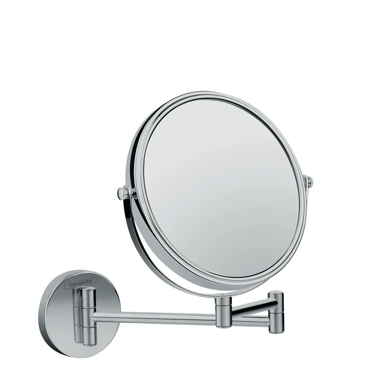 Elegant Chrome Wall-Mounted Shaving Mirror with 3x Magnification