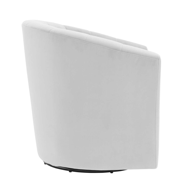 Luxurious Light Gray Velvet Swivel Barrel Accent Chair