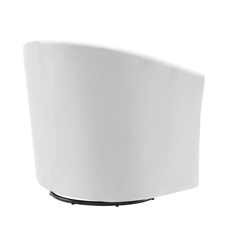 Luxurious Light Gray Velvet Swivel Barrel Accent Chair