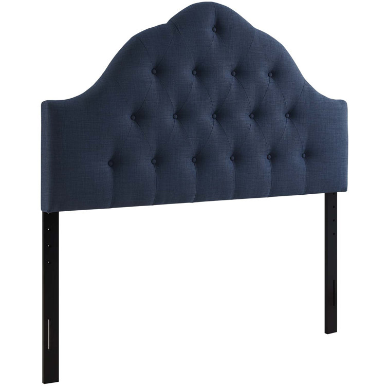 Gray Tufted Upholstered King Fabric Headboard
