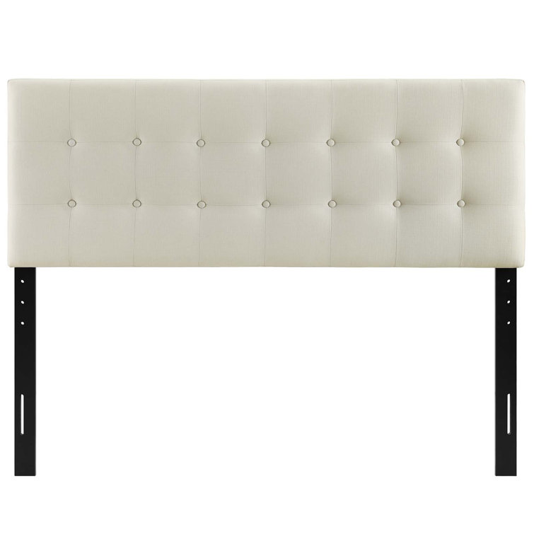 Emily Ivory Tufted Full Upholstered Fabric Headboard