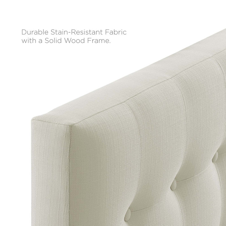 Emily Ivory Tufted Full Upholstered Fabric Headboard