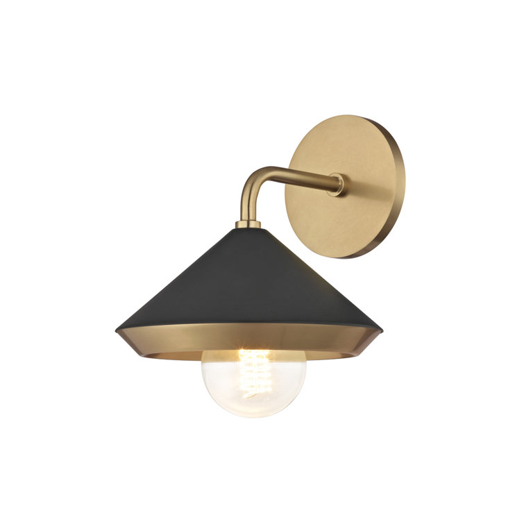 Marnie Aged Brass & Black Dimmable Direct Wired 1-Light Sconce