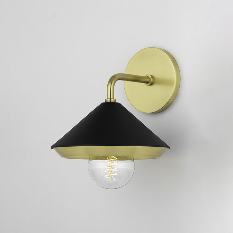 Marnie Aged Brass & Black Dimmable Direct Wired 1-Light Sconce