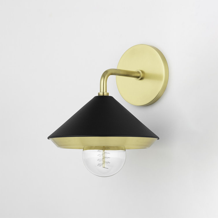 Marnie Aged Brass & Black Dimmable Direct Wired 1-Light Sconce