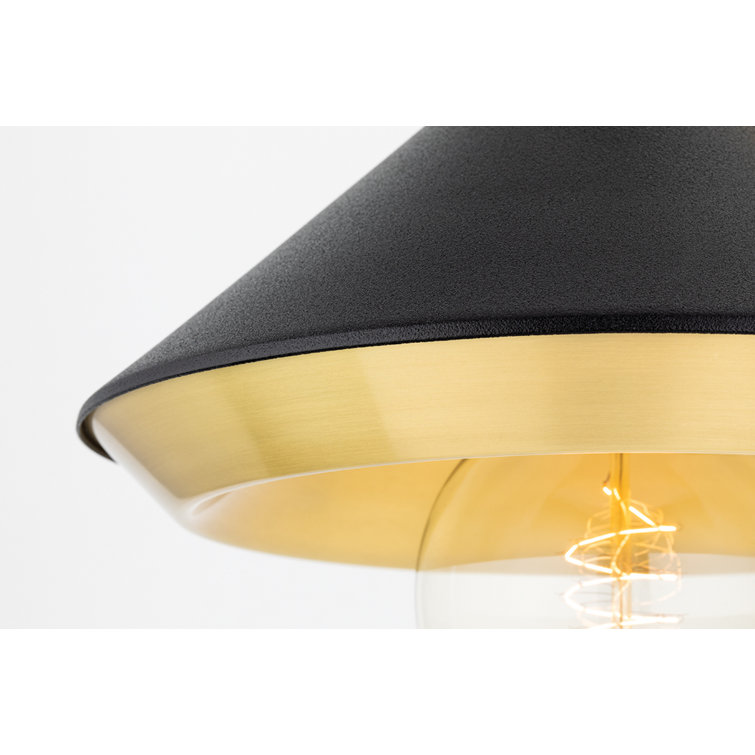 Marnie Aged Brass & Black Dimmable Direct Wired 1-Light Sconce