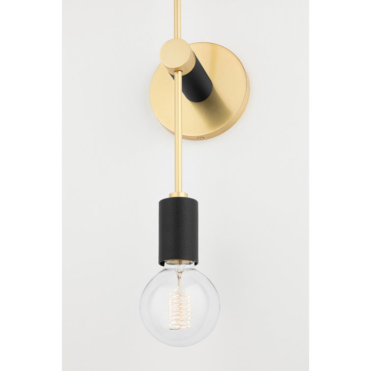 Aged Brass 2-Light Dimmable Metal Sconce