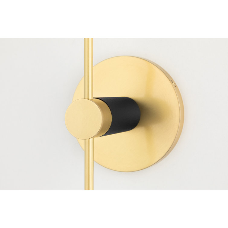 Aged Brass 2-Light Dimmable Metal Sconce