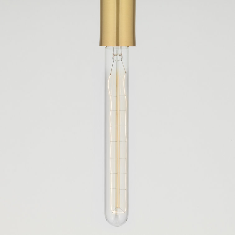 Aged Brass Slim Dimmable Wall Sconce with Stainless Steel
