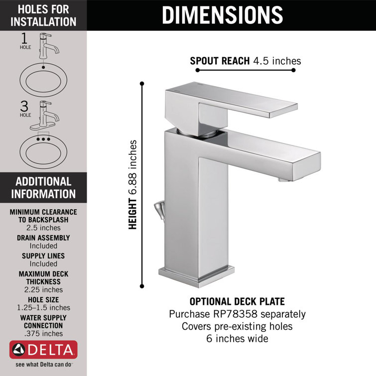 Modern Chrome Single Handle Brass Bathroom Faucet