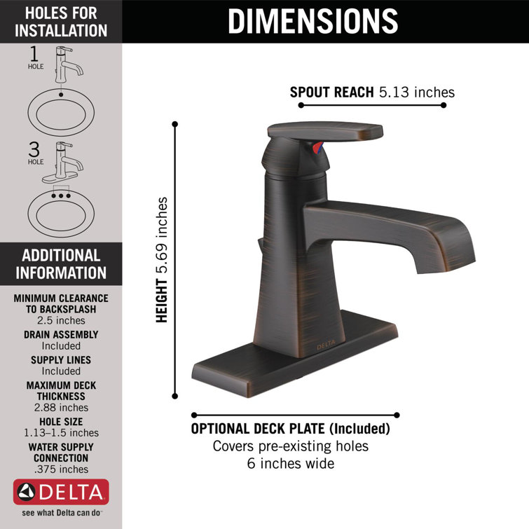 Eco-Friendly Venetian Bronze Single Hole Modern Bathroom Faucet